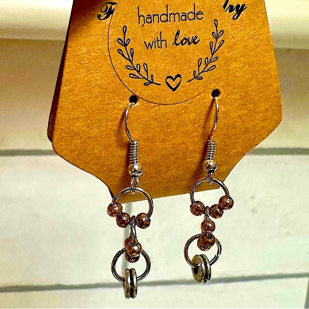BNWT Two Toned Minimalist Dangly Earrings - Handcrafted With Love